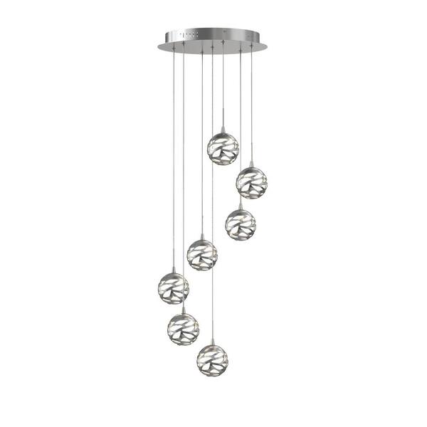 Artika 7th Avenue 44-Watt Satin Nickel Integrated LED Pendant