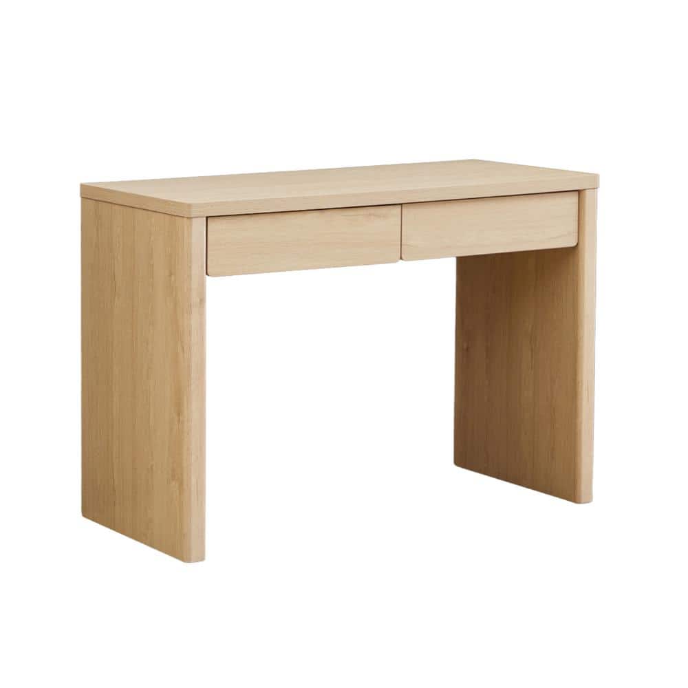 43.3 in. Rectangular Natural MDF 2-Drawer Computer/Writing Desk with Storage