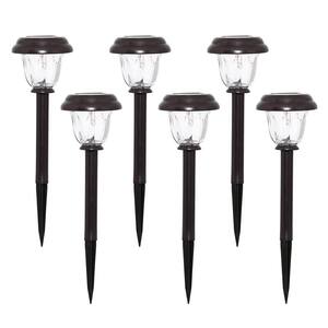 Pure Garden 15 in. Black Outdoor Integrated LED Landscape Solar Coach ...