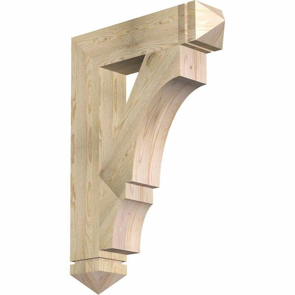 Ekena Millwork 6 in. x 40 in. x 28 in. Douglas Fir Balboa Arts and Crafts Rough Sawn Bracket