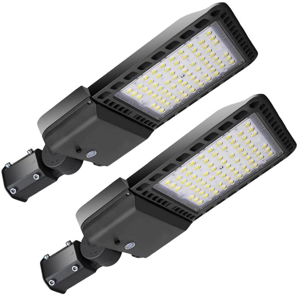 1500-Watt Equivalent 300-Watt Integrated LED Bronze Outdoor Parking Lot Area Light 5000k 39000 Lumens Slip Fitter 2-PACK price history on PriceWatchPro