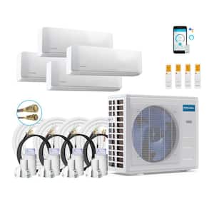 DIY 5th Gen 36,000 BTU 3 Ton 4 Zone 23 SEER2 Ductless Mini Split AC and Heat Pump-6K,9K,9K,12K and 25,25,50,50 ft. Lines