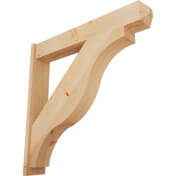 Ekena Millwork 8 in. x 44 in. x 44 in. Douglas Fir Fuston Craftsman Smooth Outlooker