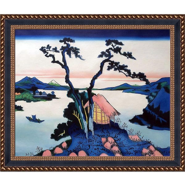 LA PASTICHE 24.75 in. x 28.75 in. "Lake Suwa in the Shinano Province" by Katsushika Hokusai Framed Wall Art