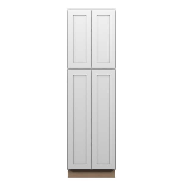 Bedford Shaker 24 in. W x 90 in. H x 24 in. D in Painted White Plywood Assembled Pantry Cabinet
