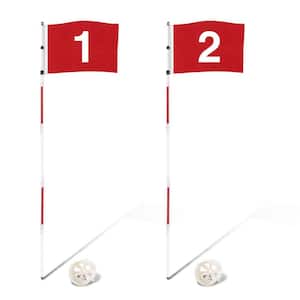 6 ft. 5-Section Design Golf Flagstick for Backyard Practice Putting Green (2-Pack)