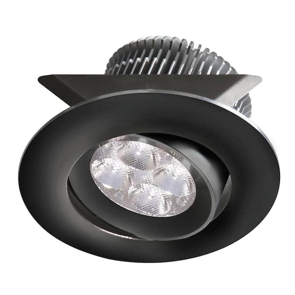 Dainolite 3.31 in. Lens LED Pot Light 3000K New Construction or Remodel Black Integrated Recessed Light Kit