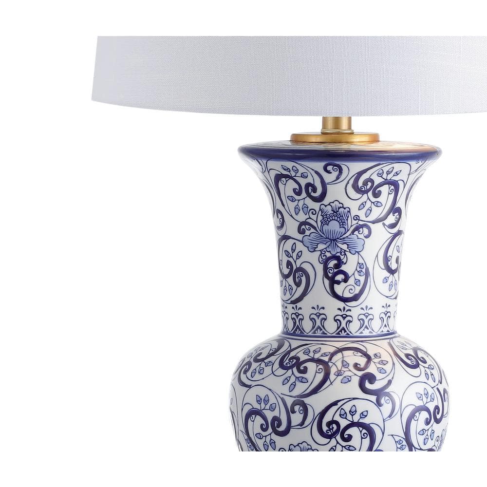 Leo 28.5" Blue and White Chinoiserie Table Lamp