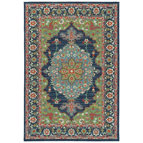 Kaleen Sunice Lime Green 3 ft. 6 in. x 5 ft. 6 in. Rectangle Residential Indoor/Outdoor Area Rug