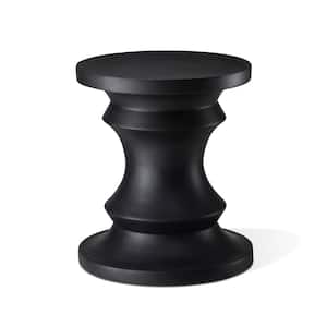18.25 in. MGO Black Chess Garden Stool or Planter Stand or Accent Table
