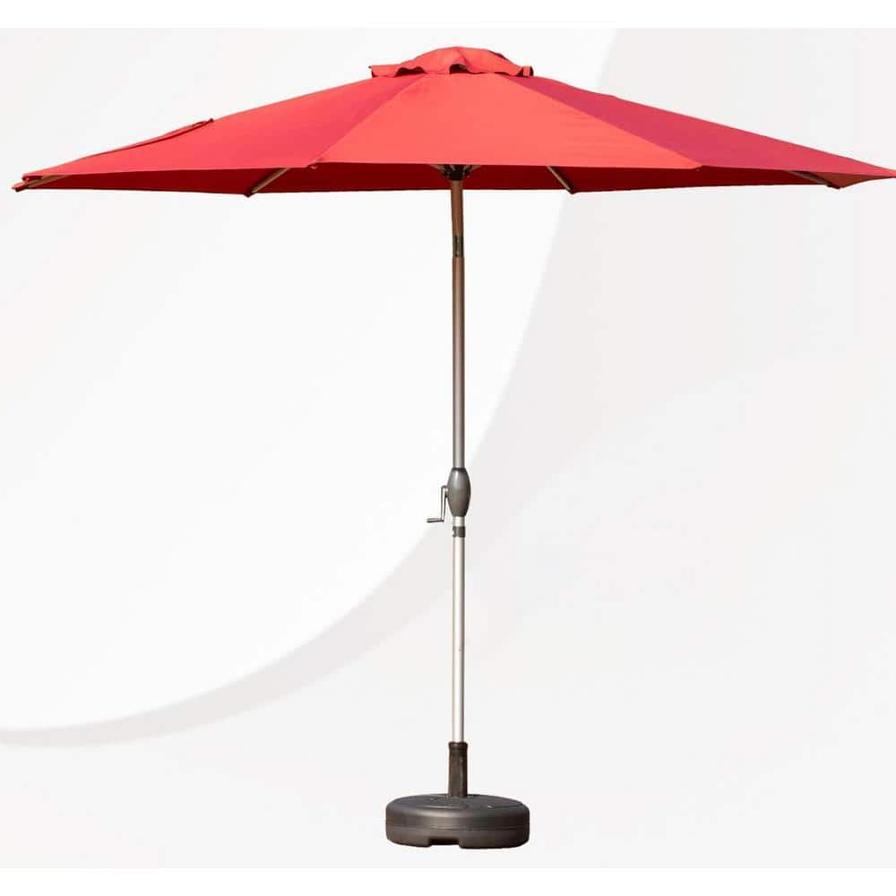 その他 Snap-on UMBRELLA STAND RED TRU1210 9 ft. Market Outdoor Patio Umbrella with Red Canopy, Push Button