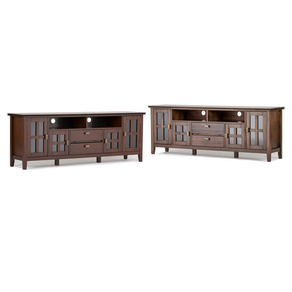 Artisan Natural Aged Brown 72" Pine Wood TV Media Stand