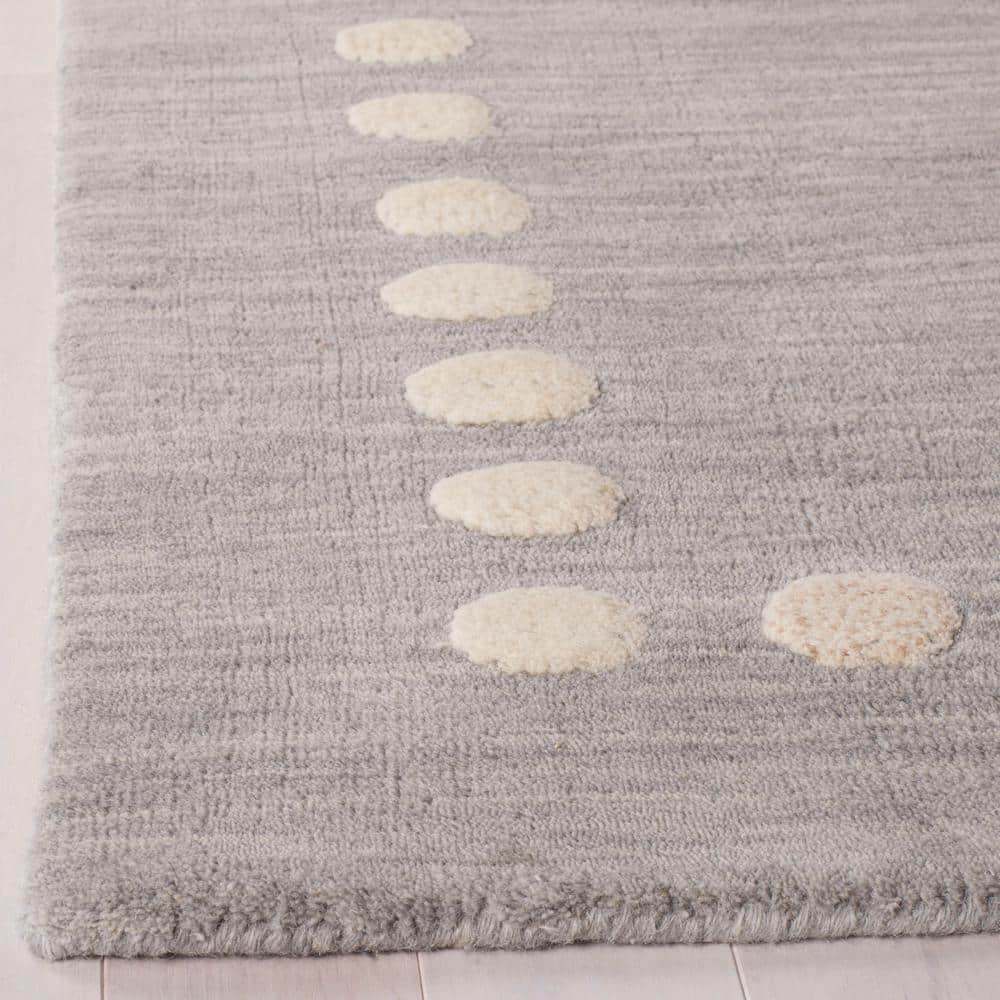 Gray Hand-Tufted Wool Runner Rug for Kids, 2'6" x 8'