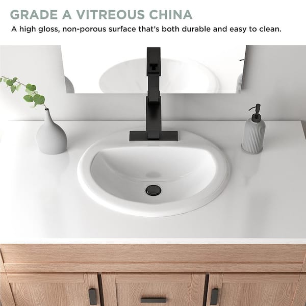 Reviews for Glacier Bay 19 in. Drop-In Round Vitreous China