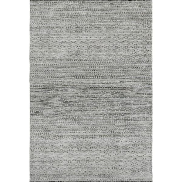 Mayfield Premium Machine Washable Abstract AMF2150 Gray 3 ft. x 5 ft. Area Rug