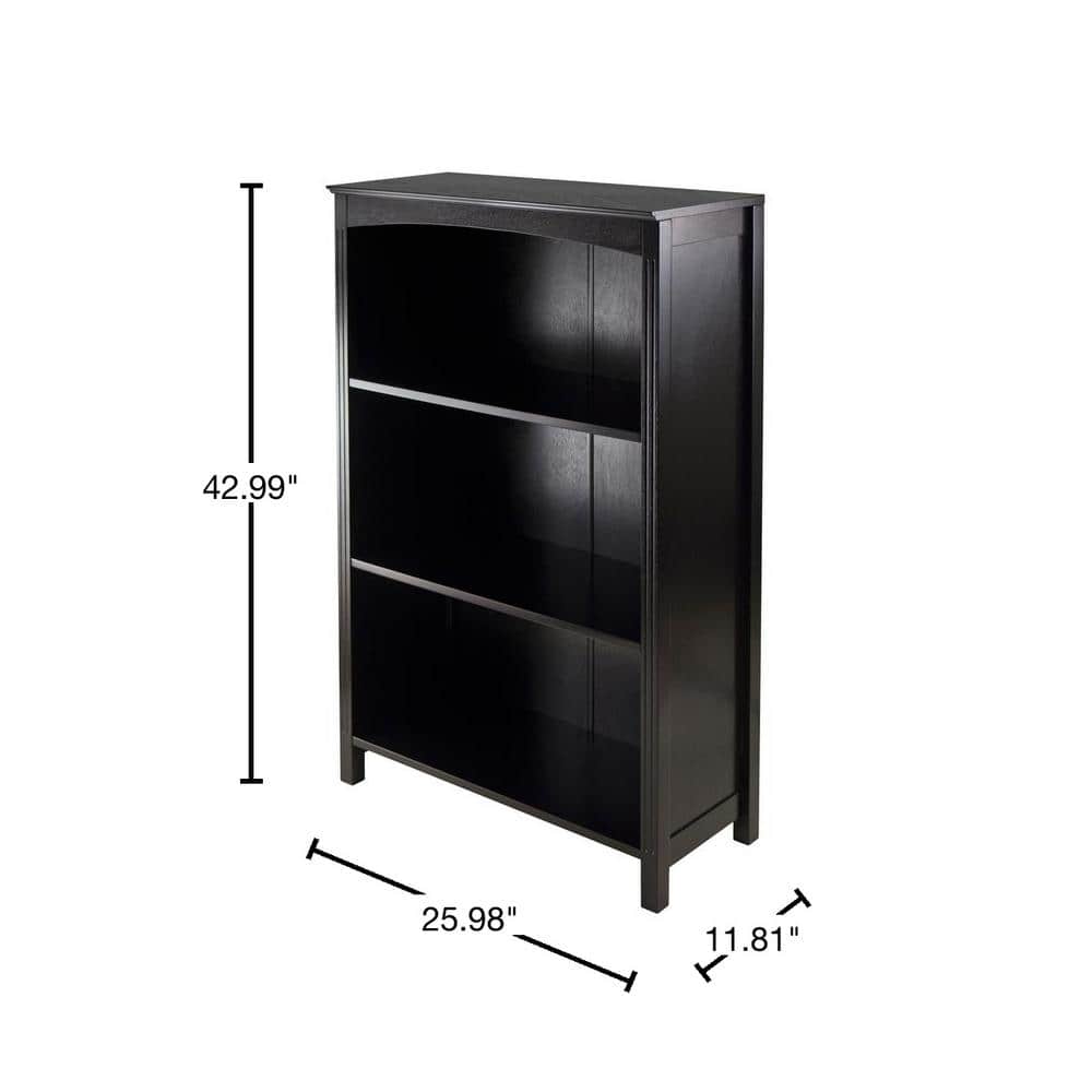 Elegant Espresso 4-Tier Transitional Bookshelf in Solid Wood