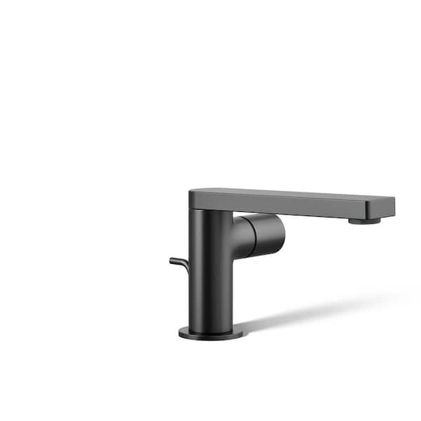 KOHLER Composed Single-Handle Single-Hole Bathroom Faucet with Pure Handle in Matte Black