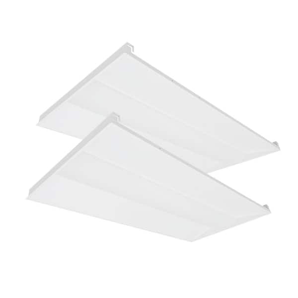 MEDINAH POWER 2 ft. x 4 ft. Integrated LED Watt/CCT Selectable White Center Basket Troffer, 4250-5625 Lumens, 3500/4000/5000K (2-Pack)