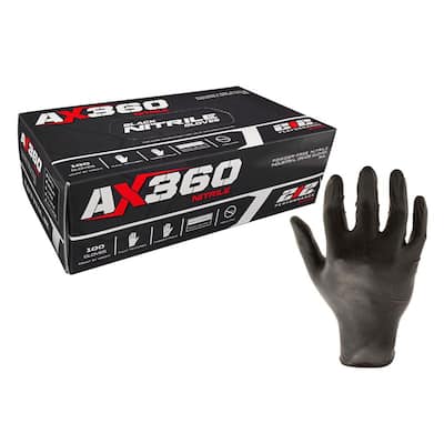 Large Black Disposable Latex Free Nitrile Gloves (100-Count)