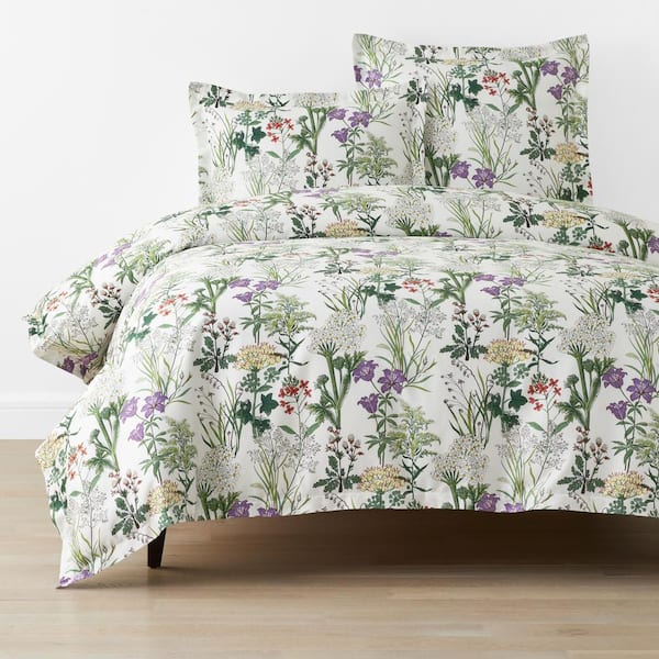 The Company Store Company Cotton Timeless Garden Ivory Multi King Sateen Duvet Cover