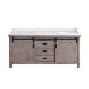 Cortes 72 in. W x 22 in. D x 33.9 in. H Double Sink Bath Vanity in Classical Grey with White Composite Counter Top