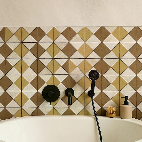 Brown and Gold R108 4 in. x 4 in. Vinyl Peel and Stick Tile (24 Tiles, 2.67 sq. ft. and Pack)