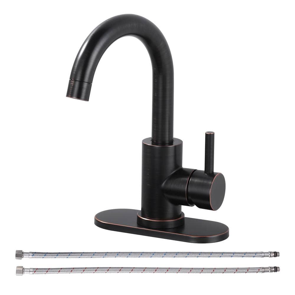 Single Hole Single Handle Stainless Steel Bar Faucet with Swivel Spout and Deckplate in Oil Rubbed Bronze price history on PriceWatchPro