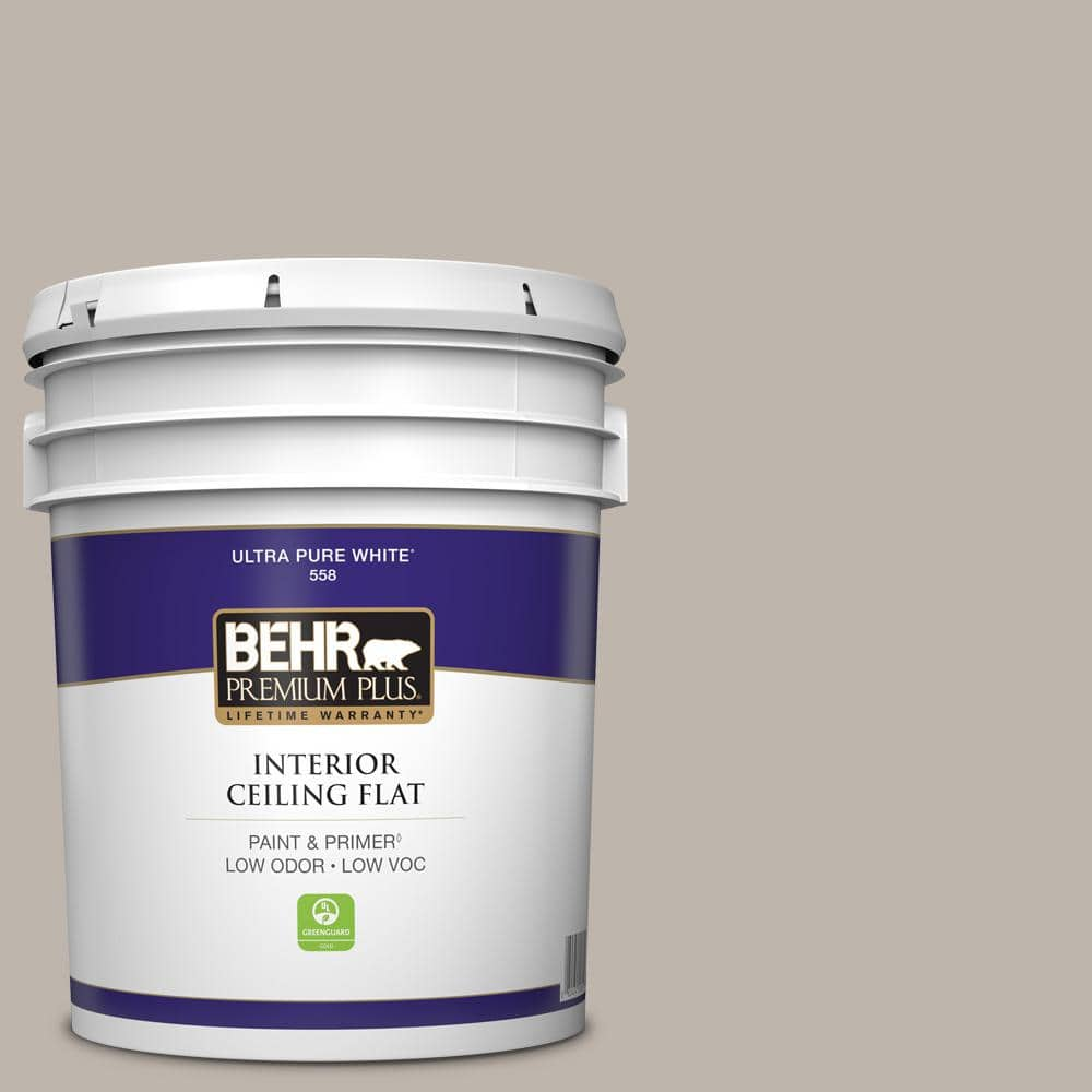 BEHR PREMIUM PLUS 5 Gal. #PPU18-12 Graceful Gray Ceiling Flat Interior ...