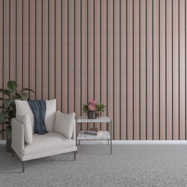 Ekena Millwork 94 in. H x 4 in. W Slatwall Panels in Walnut 11-Pack