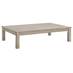 Wiscasset Acacia Wood Outdoor Coffee Table in Light Gray