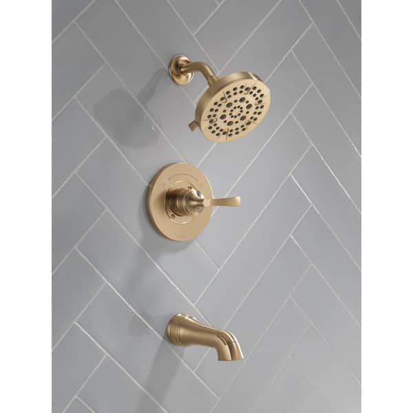 Delta Faryn Gold Single-Handle 5-Spray Tub and Shower Faucet in