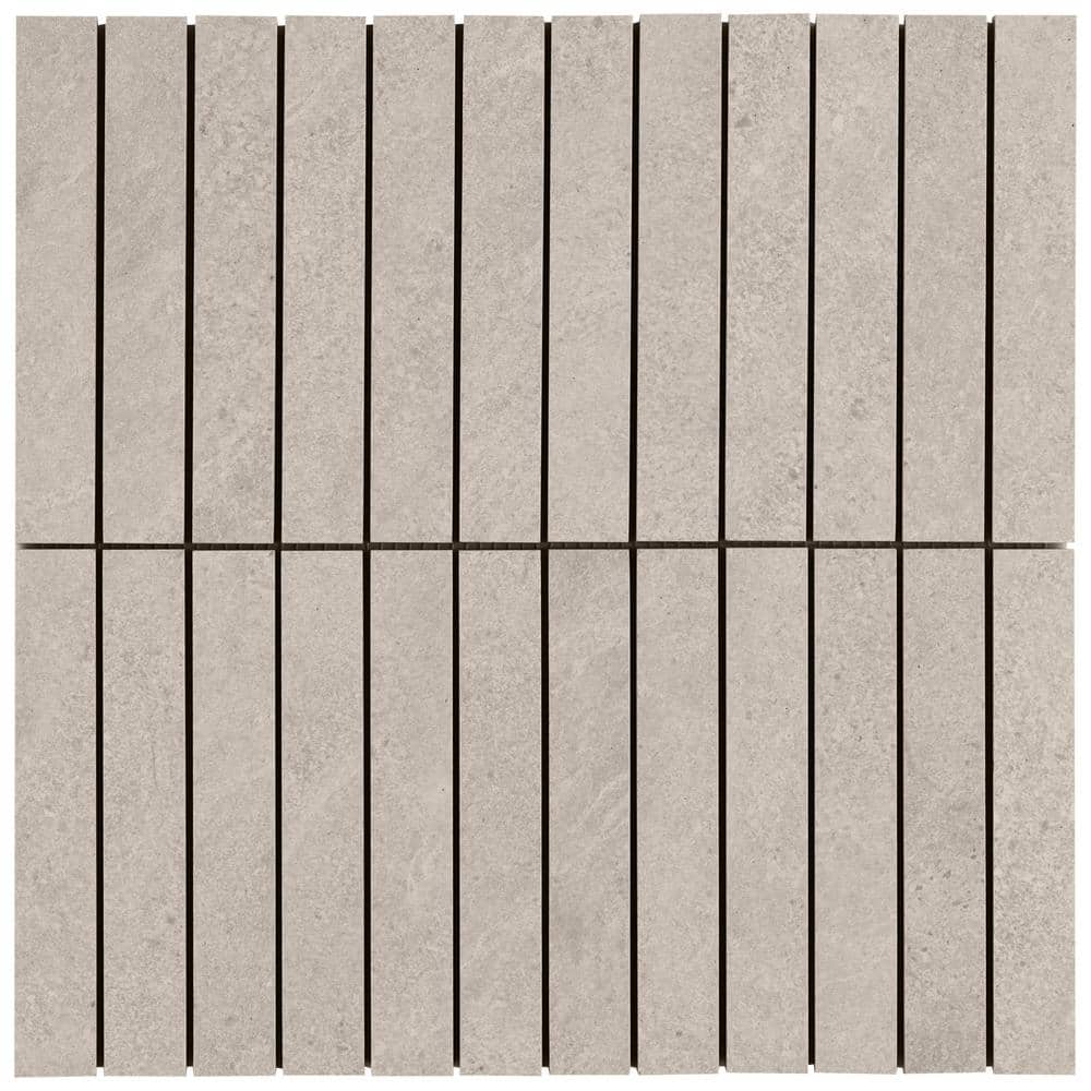 Monolith Crema Beige 3.93 in. x 0.35 in. Stacked Matte Porcelain Mosaic Floor and Wall Tile Sample price history on PriceWatchPro