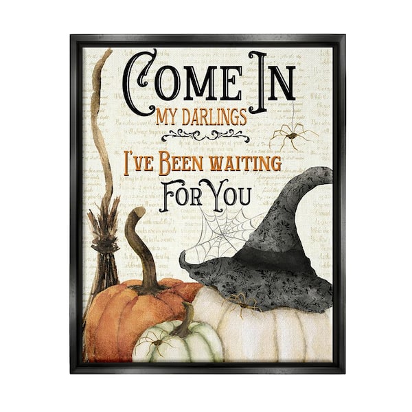 Stupell Industries Come Spooky Halloween by Deane Beesley 1-Piece Floater Frame Graphic Print Typography Poster Art Print 21 in. x 17 in.