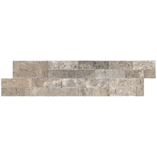 MSI Trevi Gray Ledger Panel 6 in. x 24 in. Natural Travertine Wall Tile (10 cases / 60 sq. ft. / pallet)