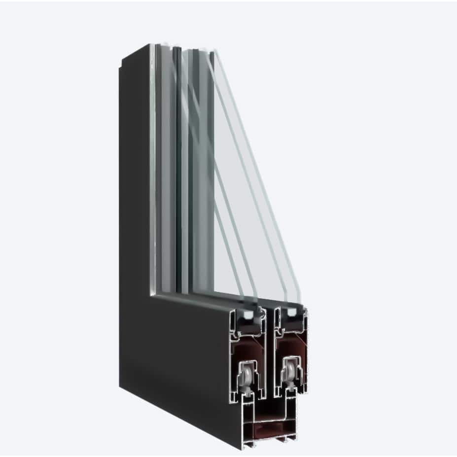 Matte Black Steel Sliding Patio Door with Tempered Glass