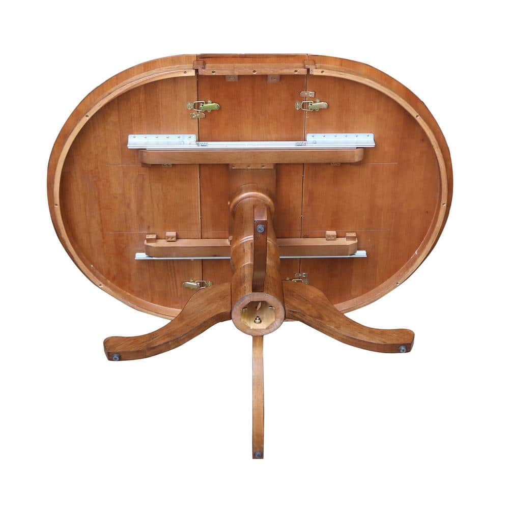 Elegant Round Oak Extendable Dining Table with Drop Leaf