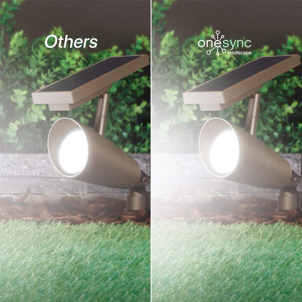 Bronze Solar Powered LED Spotlights with Remote, 2-Pack