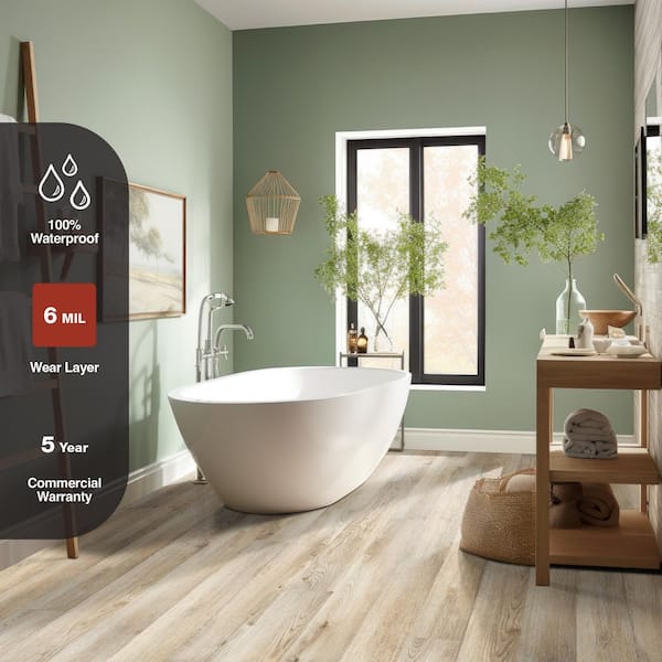 Oakwood Terrace Oak 6 MIL x 6 in. W x 48 in. L Waterproof Click Lock Luxury Vinyl Plank Flooring (21.95 sqft/case)