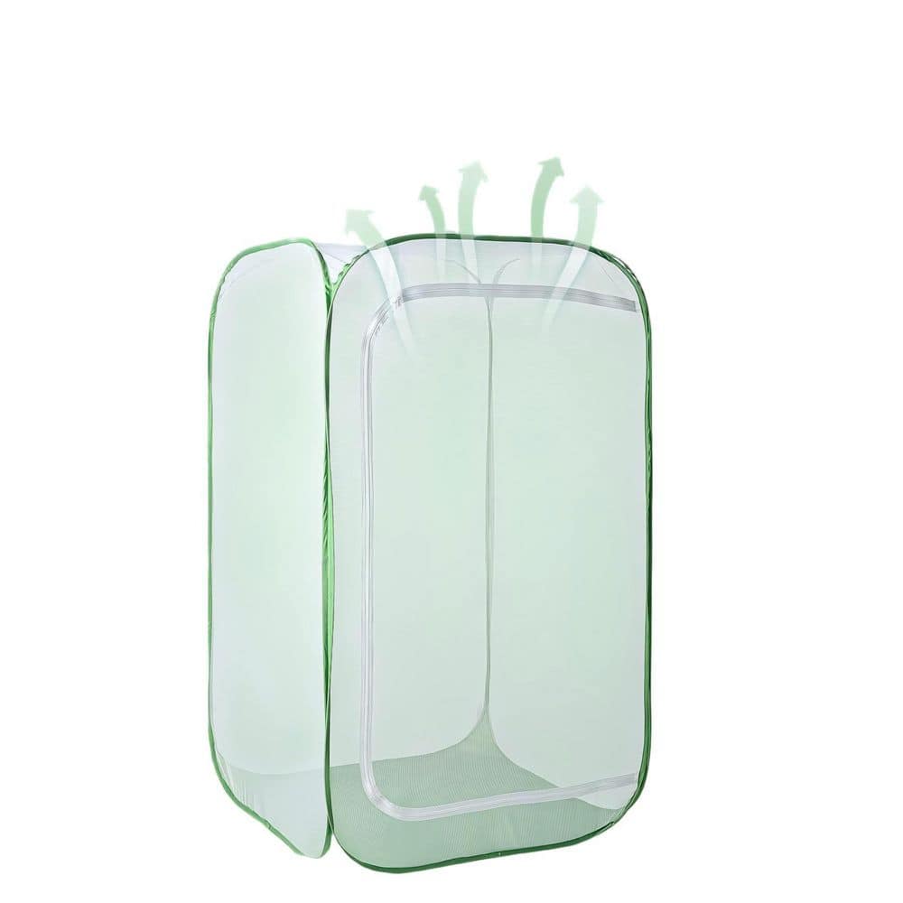 35 in. x 35 in. x 59 in. Polyester Outdoor Mesh Plant Enclosure, Mesh Plant Cover for Pests, Bird and Pest Protection