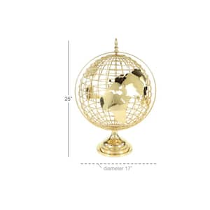 24 in. Gold Stainless Steel Glam Decorative Globe