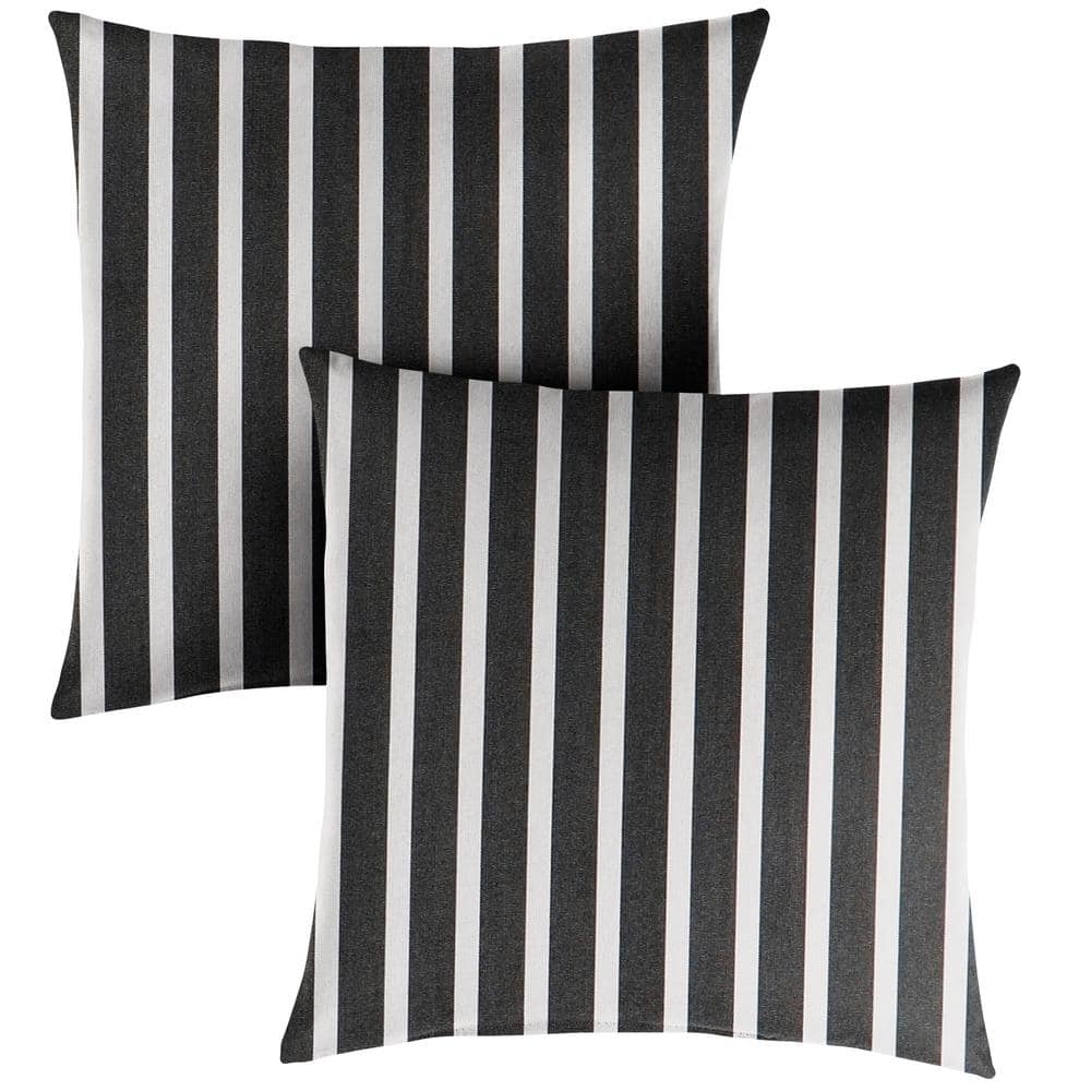Sunbrella Shore Classic Outdoor Knife Edge Throw Pillows (2-Pack)