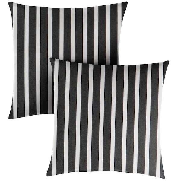 SORRA HOME Sunbrella Shore Classic Outdoor Knife Edge Throw Pillows (2-Pack)