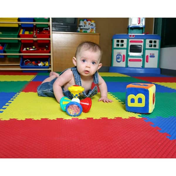 Foam Floor Mats - Interlocking EVA Foam Padding for Home Gym - Non-Toxic  8-Piece Play Mat Set for Toddlers, Babies, and Kids by Stalwart (Multicolor)