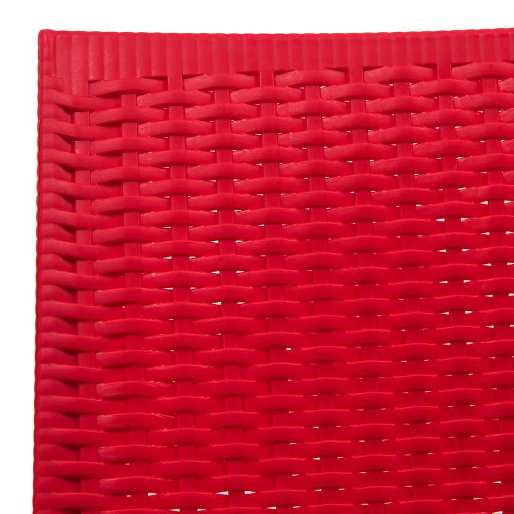 Modernist Red Weave Indoor/Outdoor Dining Chair Set of 2