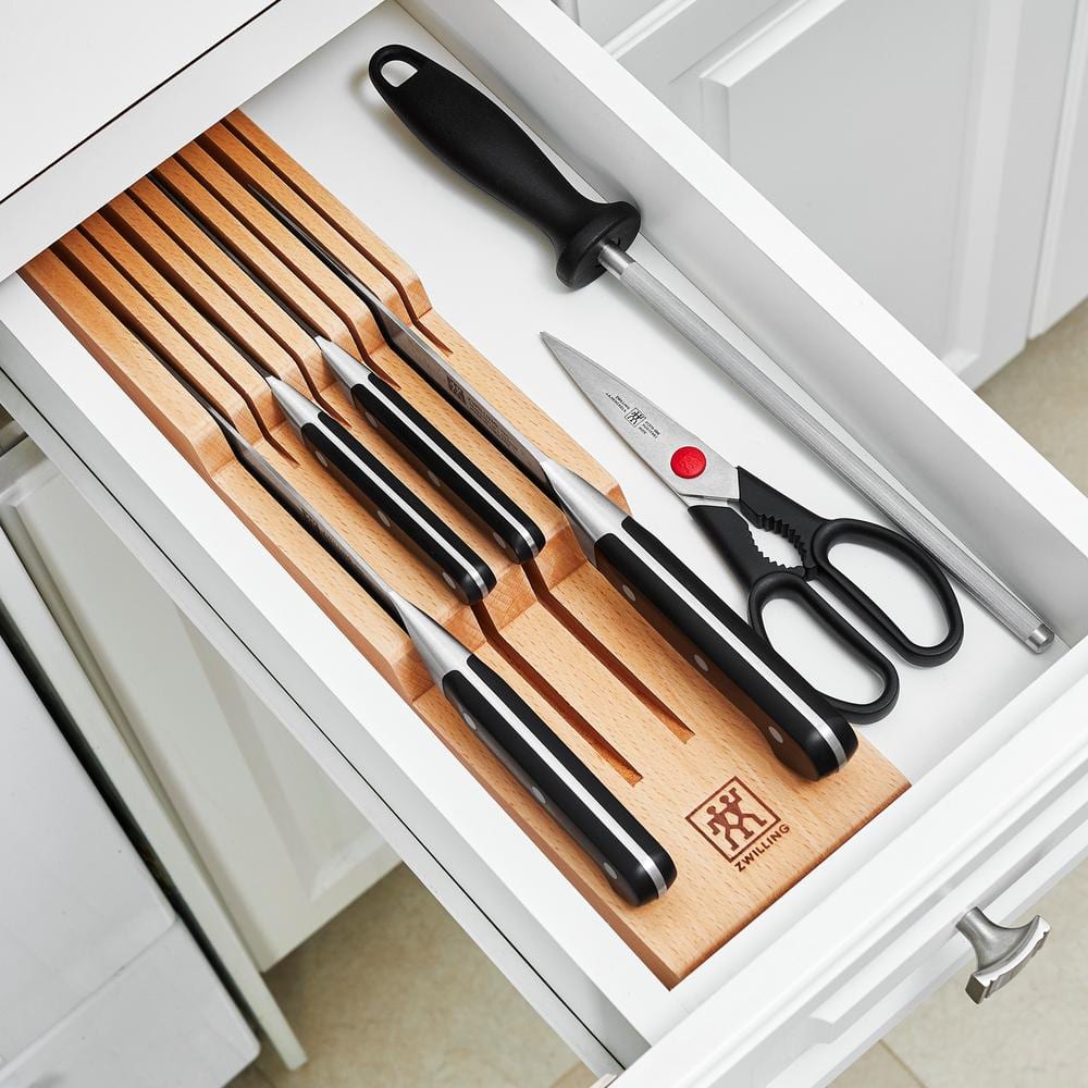 ZWILLING J.A. Henckels ZWILLING Pro 7-Piece Knife Block Set with In-Drawer Knife Tray