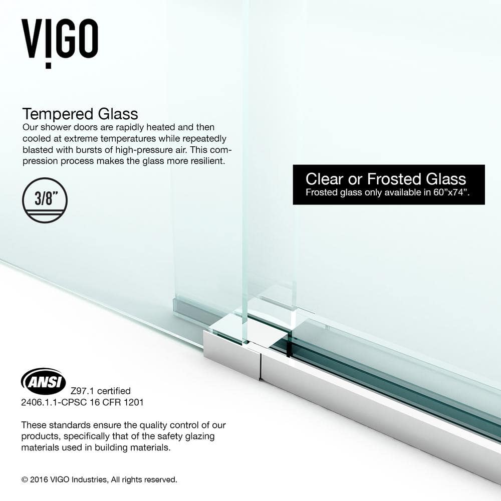 Elan 72" Frameless Sliding Tub Door with Clear Glass