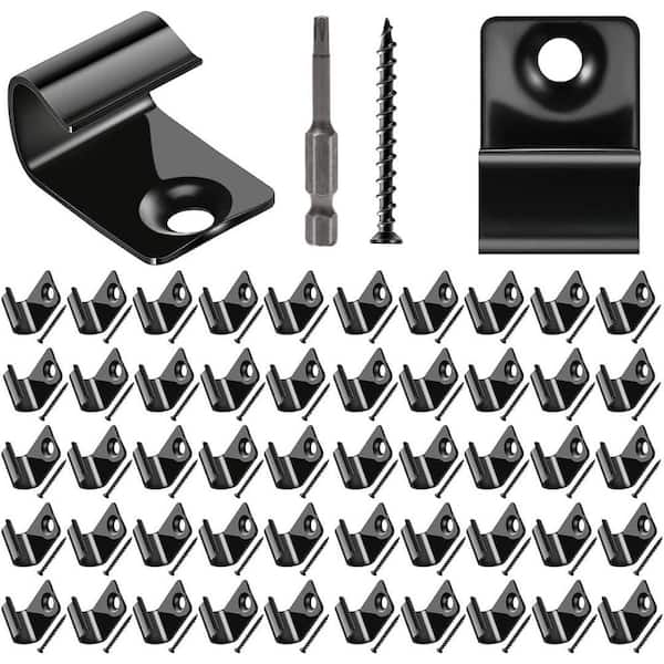 Afoxsos Stainless Steel Corrosion Resistant Starter Clips w/ Screws and Driver Bits (50-Pack) Universal Fasteners for Decking