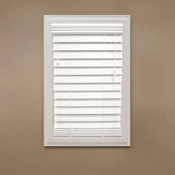 Home Decorators Collection Cut-to-Width White 2-1/2 in. Premium Faux Wood Blind - 29 in. W x 48 in. L (Actual Size 28.5 in. W 48 in. L )