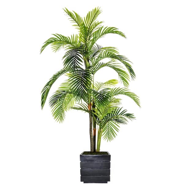 VINTAGE HOME 96 in. Artificial Tall Palm Tree in Fiberstone pot