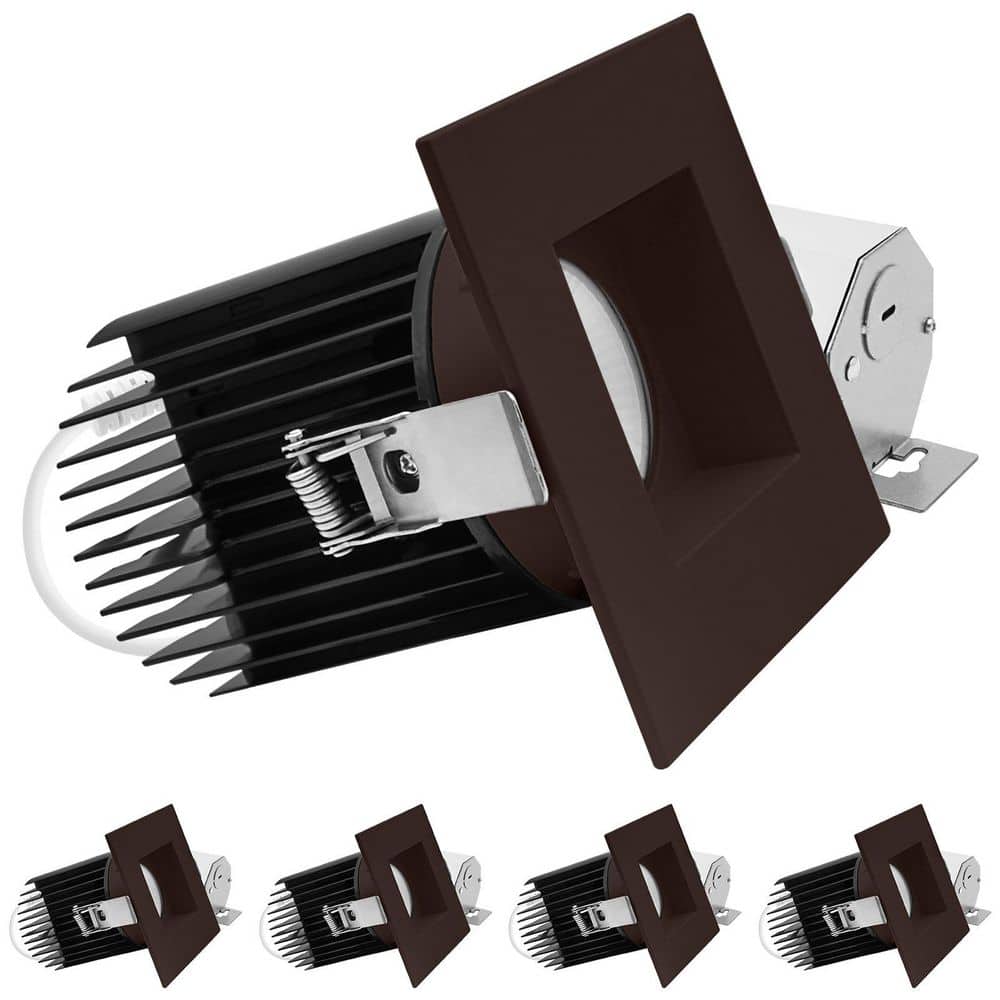4 In. Integrated LED Trimless Regressed Spotlight with Square Bronze Trim, 5CCT, 60º, 22W 1700LM Dimmable IC Rated 4PK price history on PriceWatchPro